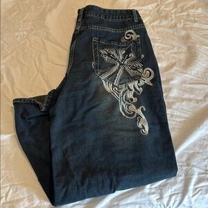 Embroidered Blue Jeans